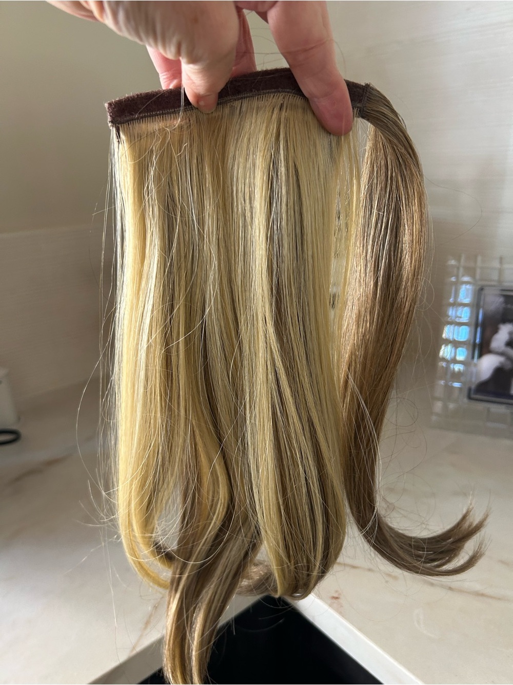New Ponytail Wrap Blonde Brown Clip-In Hair  - human/synthetic blend